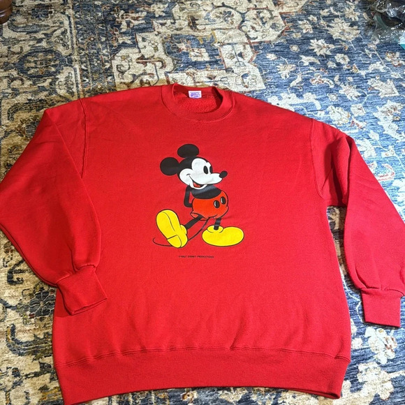 VTG 2pc Jerzees Walt Disney Red Mickey Mouse Matching Jogging Sweat Pant Set XL - Picture 7 of 15